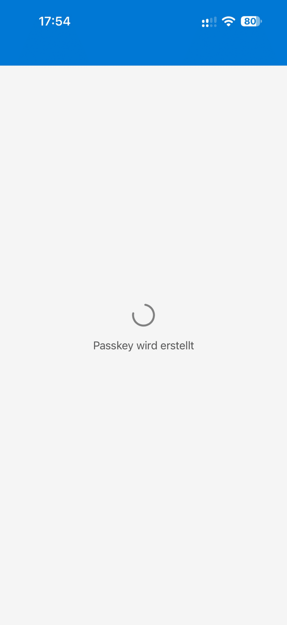 Microsoft Authenticator auf dem iPhone: Passkey wird erstellt